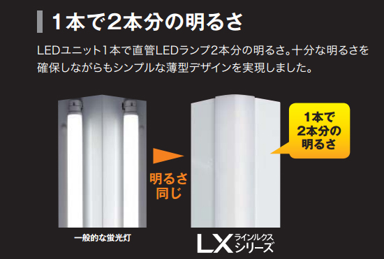 埋込型LEDベースライト ラインルクス40形 300mm 明るさLevel1｜LED総合 